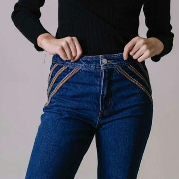 Free People Retro Size 28 Embroidered Flares - Picture 1 of 5